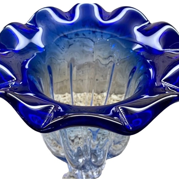 Shannon Crystal Blown Cobalt Blue Vase - Picture 3 of 4
